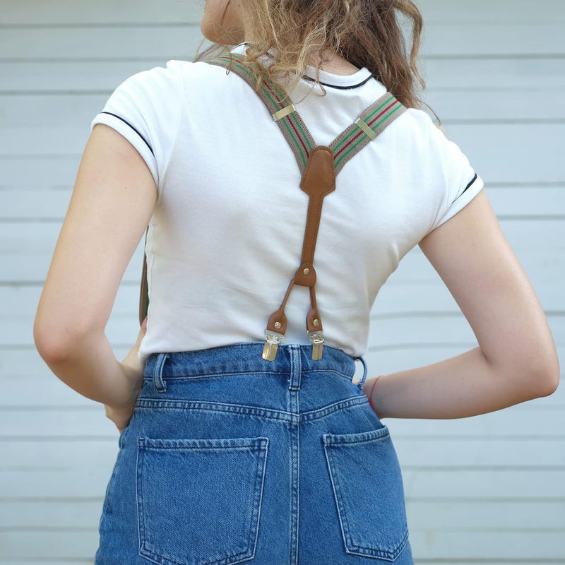 Action Ward Store Women's Suspenders - 1" Width - Y Back 4 Clip Skinny Ladies Suspenders - Image 3